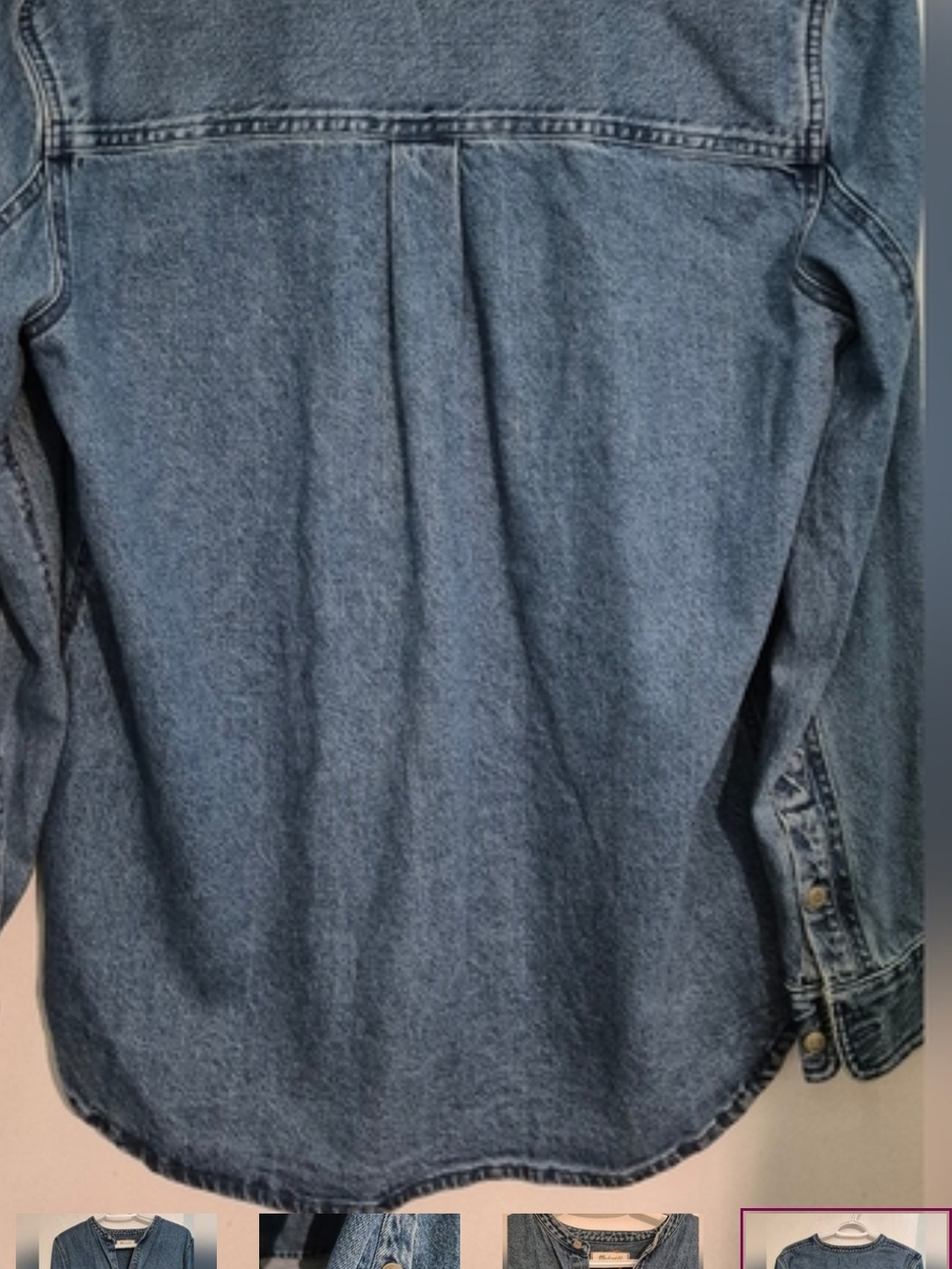 Madewell Mid-Blue Denim Button-Front Shirt - Picture 4 of 4